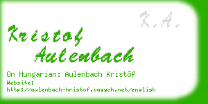 kristof aulenbach business card